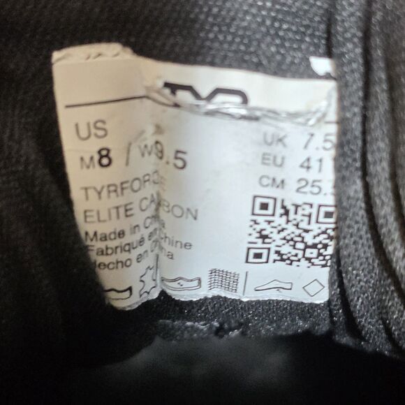 TYR TYRFORCE Elite Carbon Weightlifting Shoes Black Wood Heel Men's 8 - Picture 8 of 8